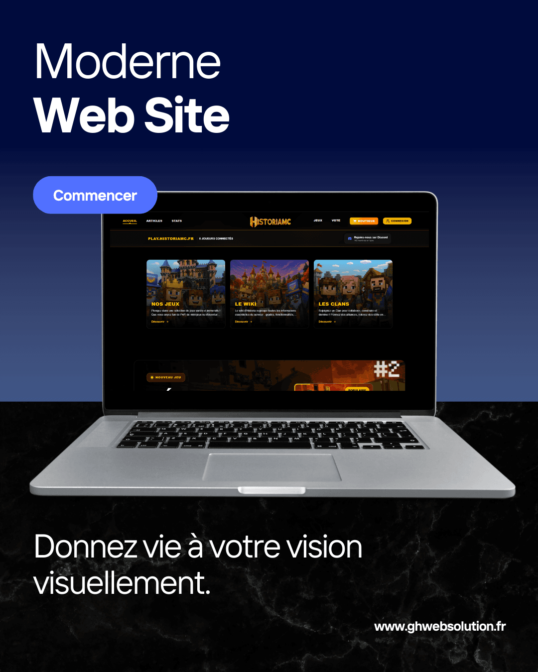 HistoriaMC — Plateforme Web pour Serveur Minecraft